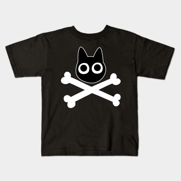 Black Cat Pirate Kids T-Shirt by pako-valor